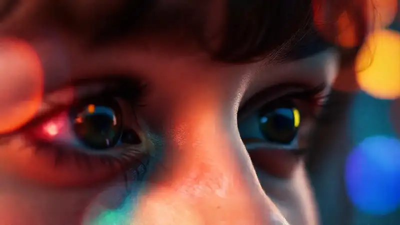 Ojos reflejan emociones en colores ensueñados