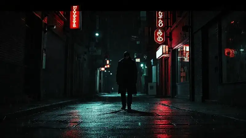 Un hombre solitario en la lluvia