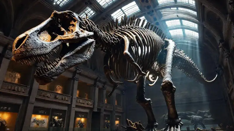 Un esqueleto gigante domina el museo